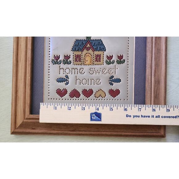 PICTURE-TIN PUNCHED-Framed-"Home Sweet Home"-Signed-Limited Edition-11.5"x11.5" - Picture 11 of 11